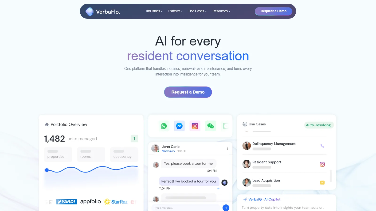 Resident AI Communications Platform screenshot
